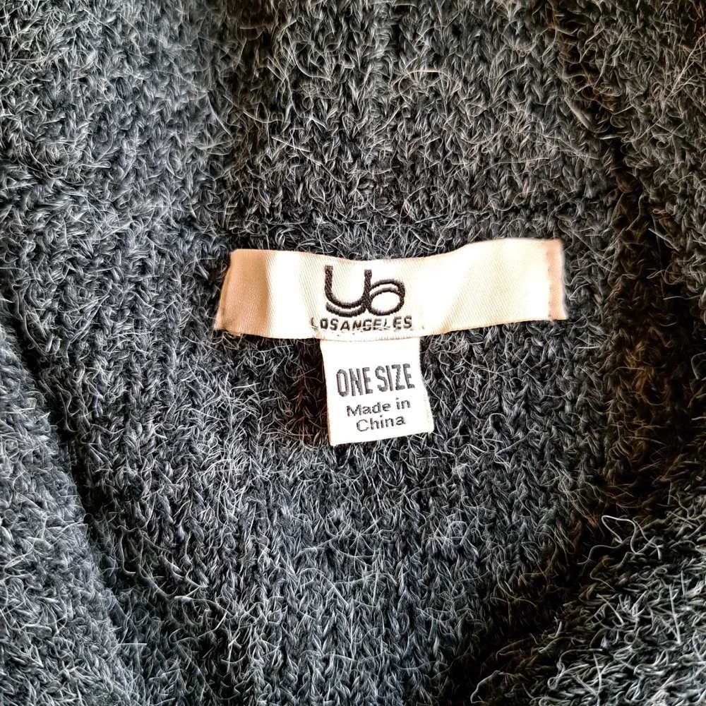 Ya Los Angeles Women's Grey Long Sleeve Cotton Blend Knit Cardigan Sweater L-XL